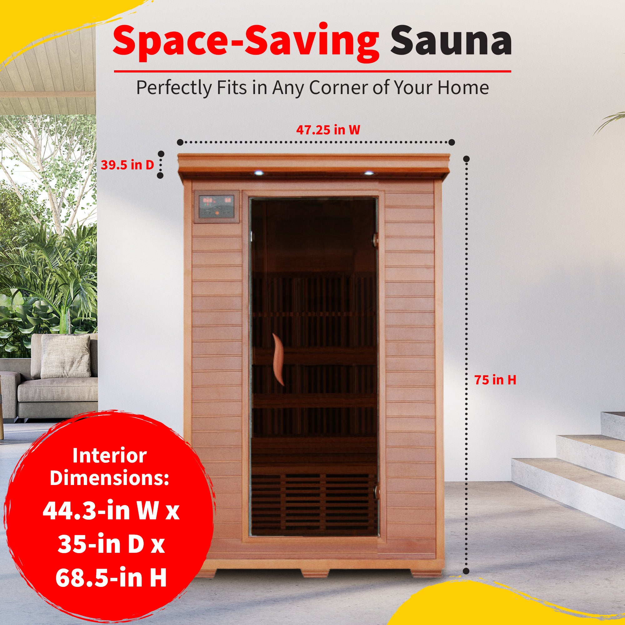 Yukon 2-Person Cedar Deluxe Sauna
