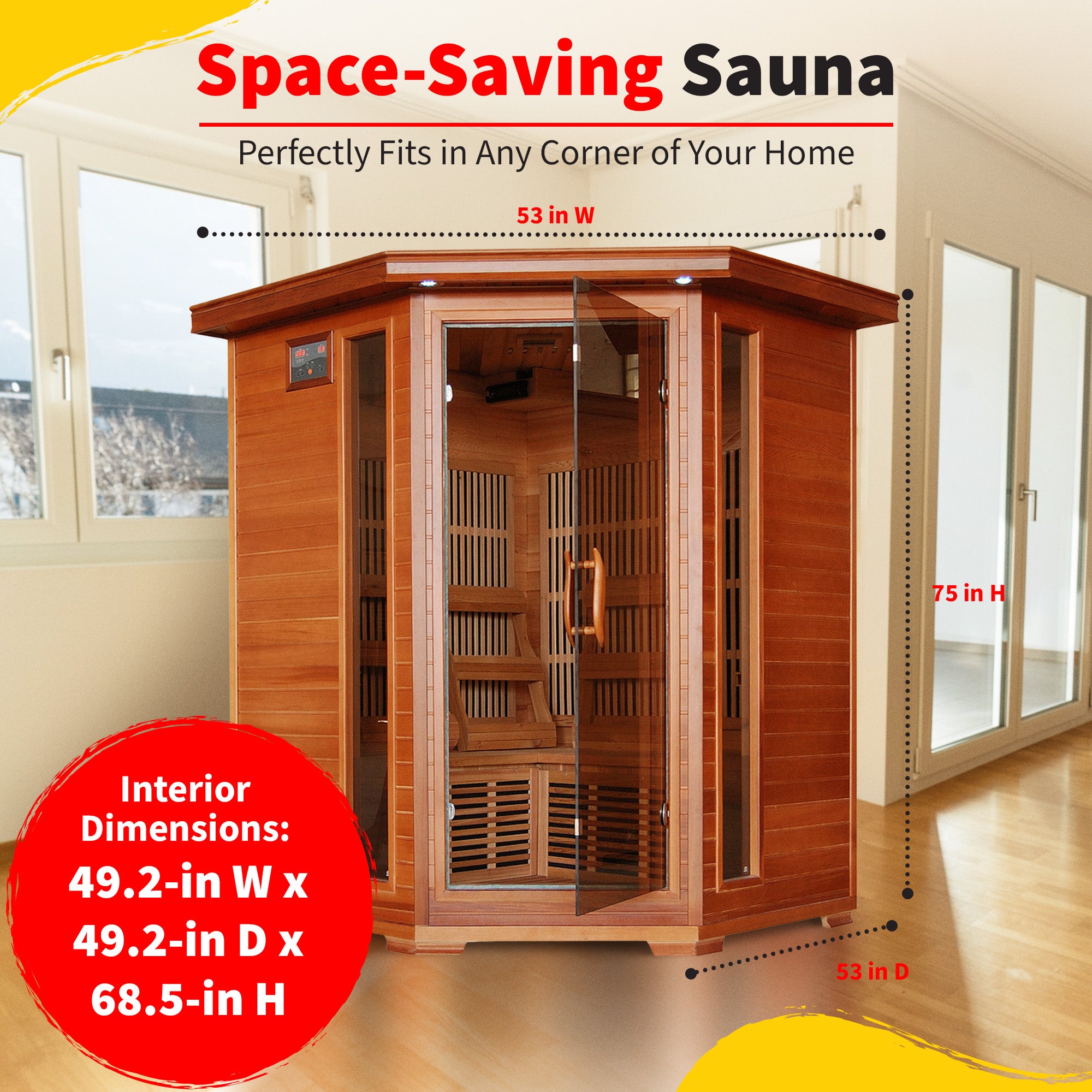 Hudson Bay 3-Person Cedar Corner Sauna
