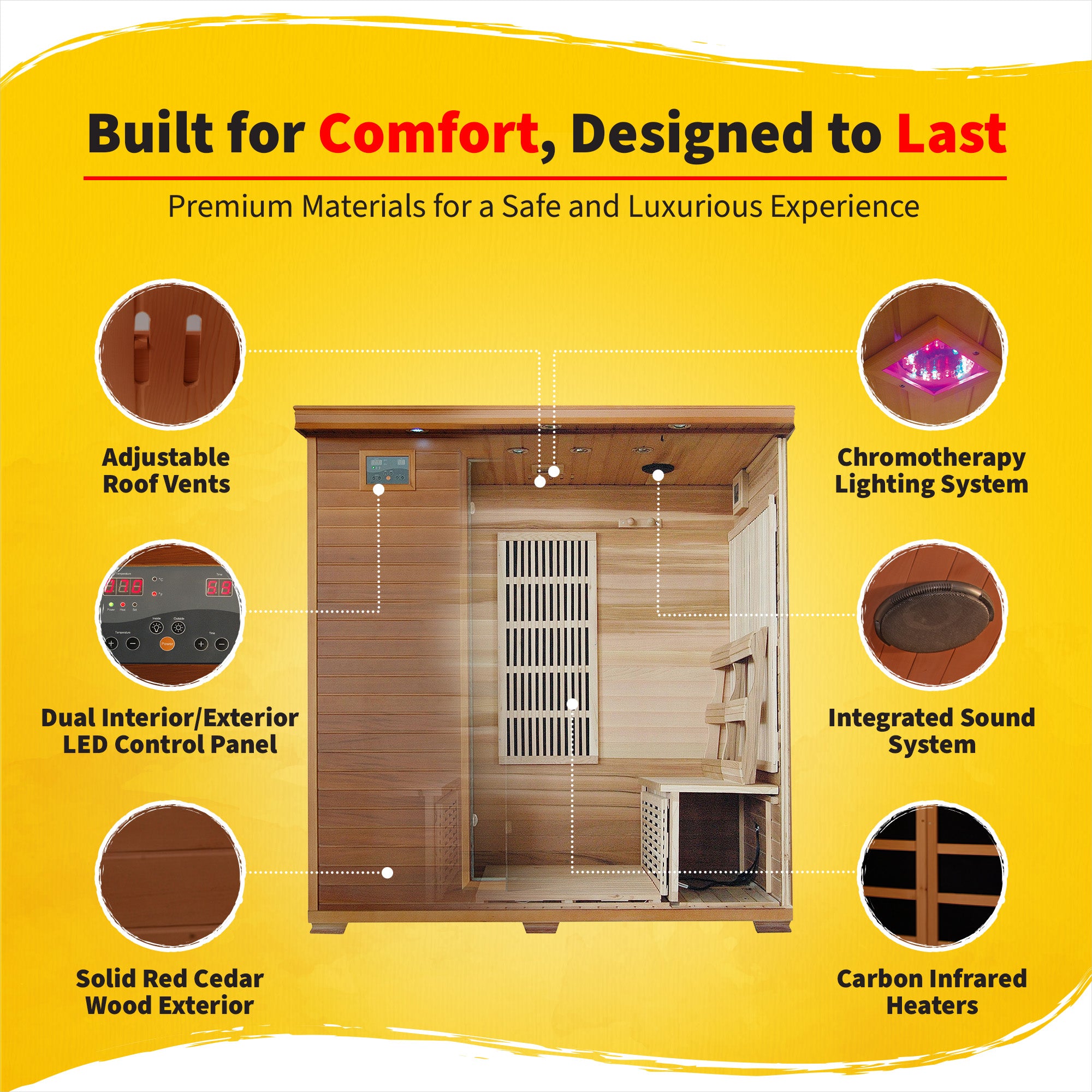4 Person Cedar Carbon Sauna