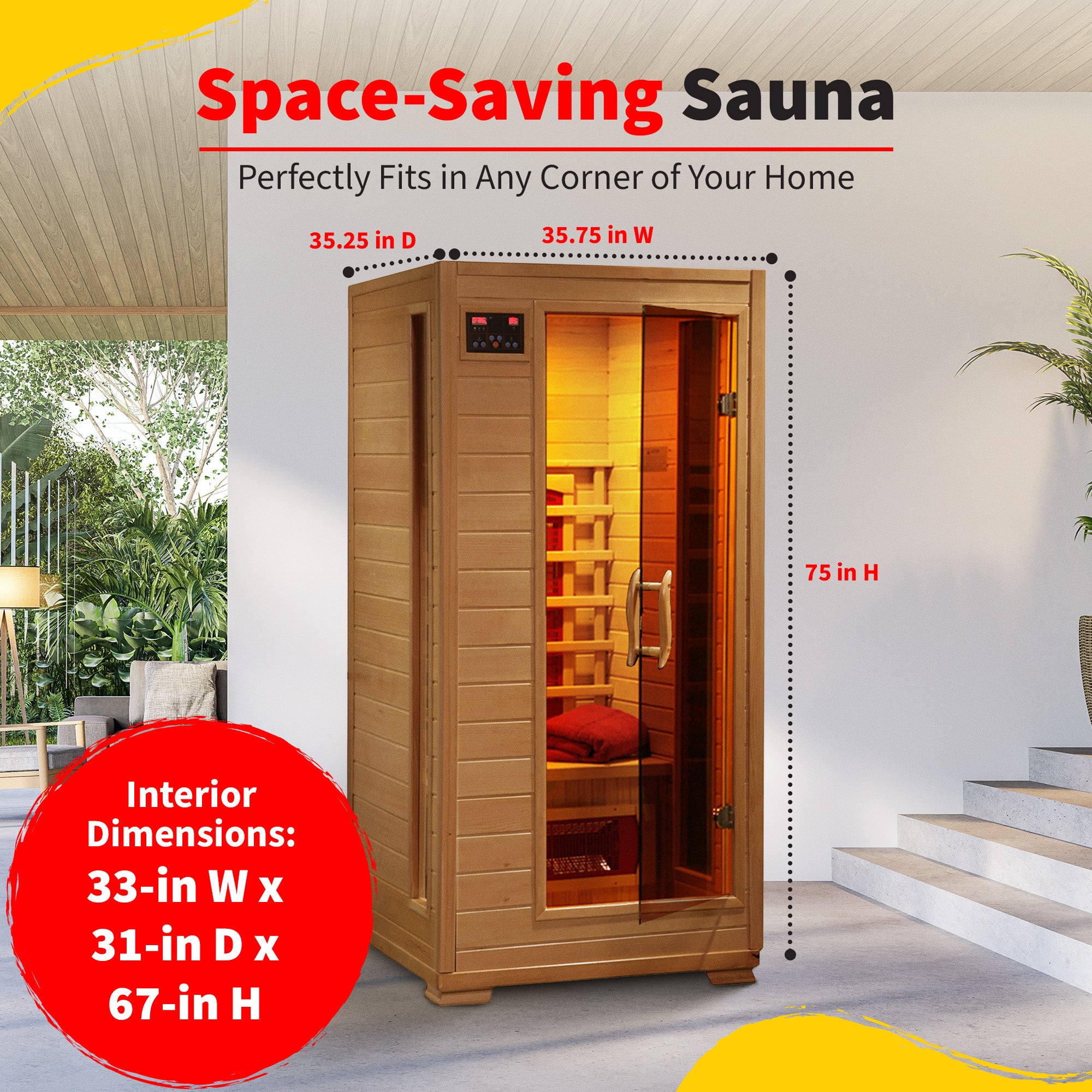 Buena Vista 1-2 Person Hemlock Ceramic Sauna