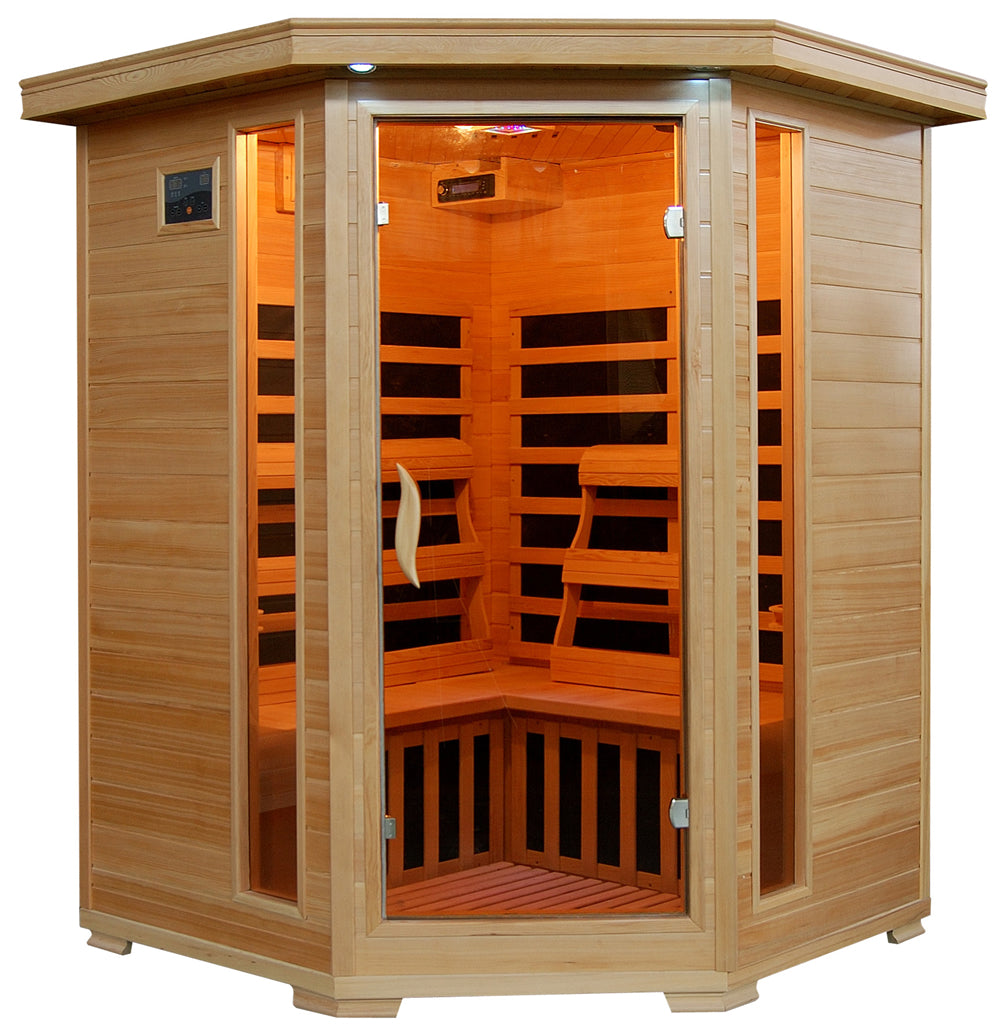 Santa Fe 3-Person Hemlock Corner Sauna