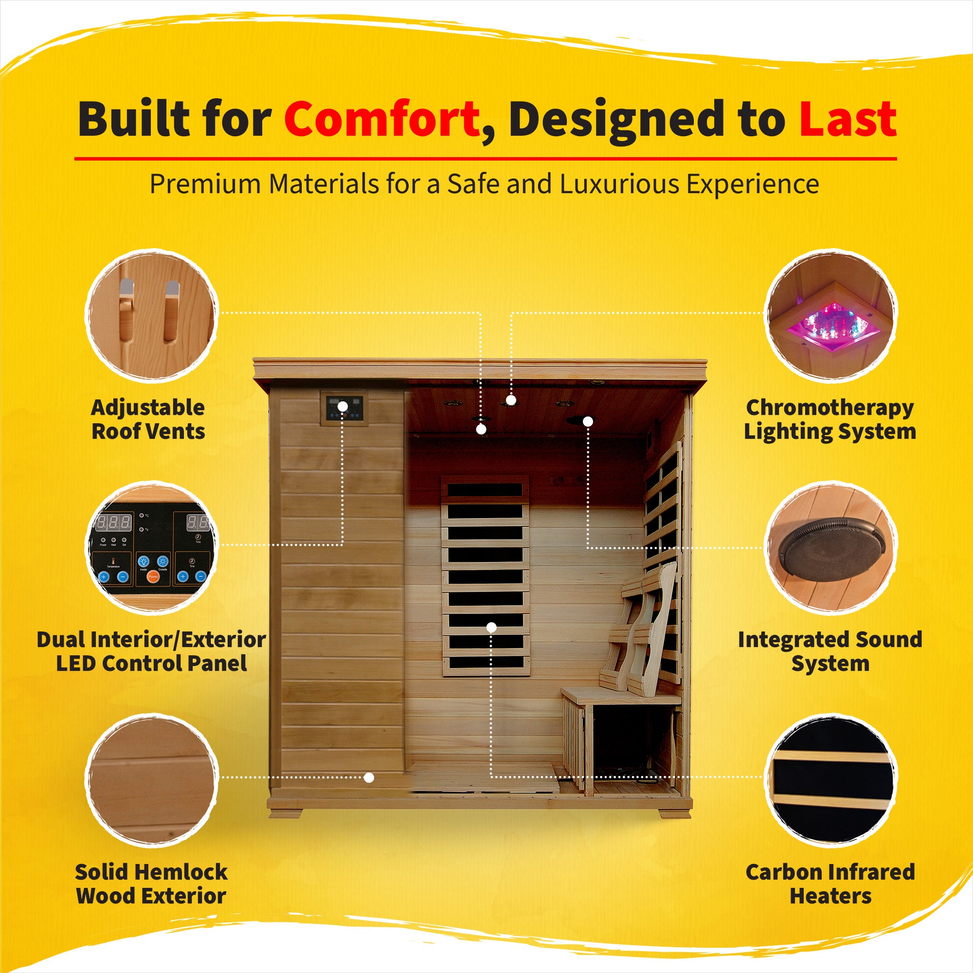Monticello 4-Person Hemlock Sauna