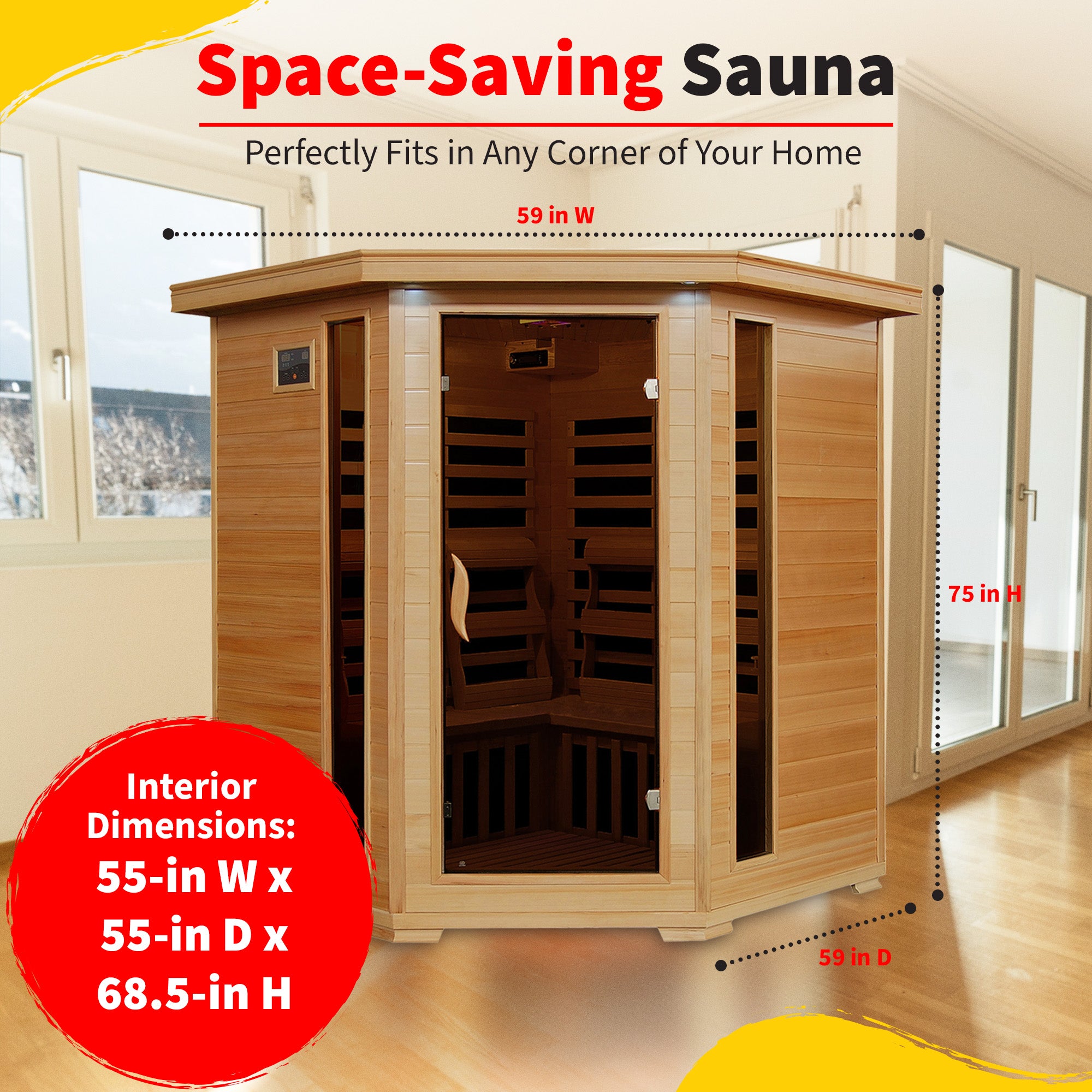 Tucson 4-Person Hemlock Corner Sauna