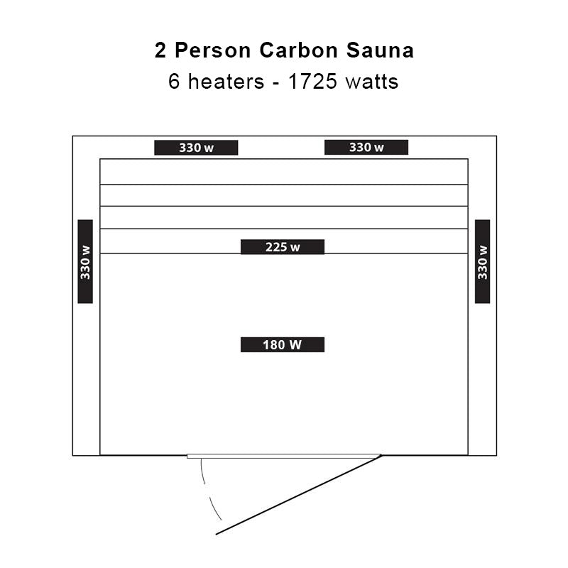 2-Person Hemlock Premium Infrared Sauna with 6 Carbon Heaters