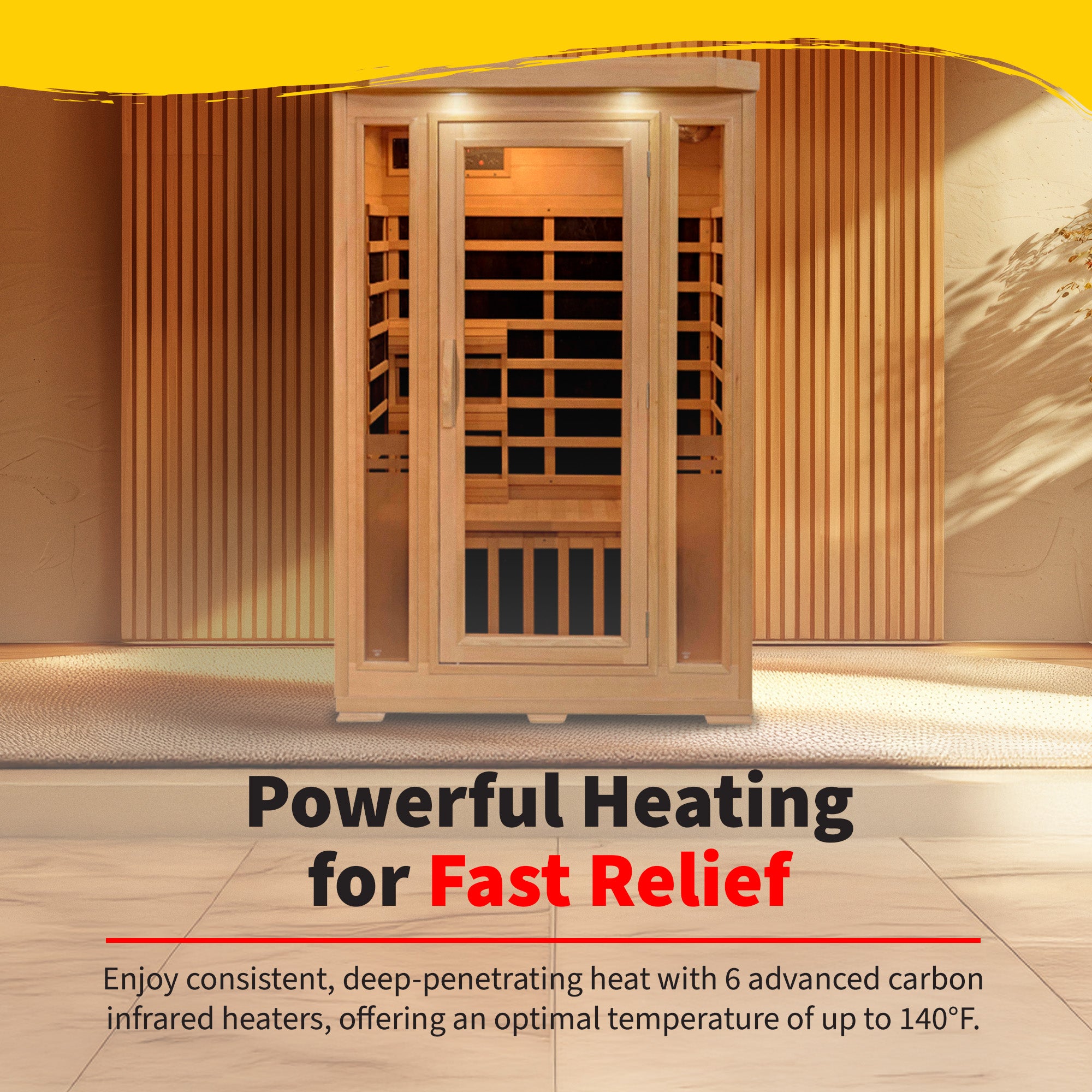 Sonoma 2-Person Hemlock Sauna With 6 Carbon Heaters