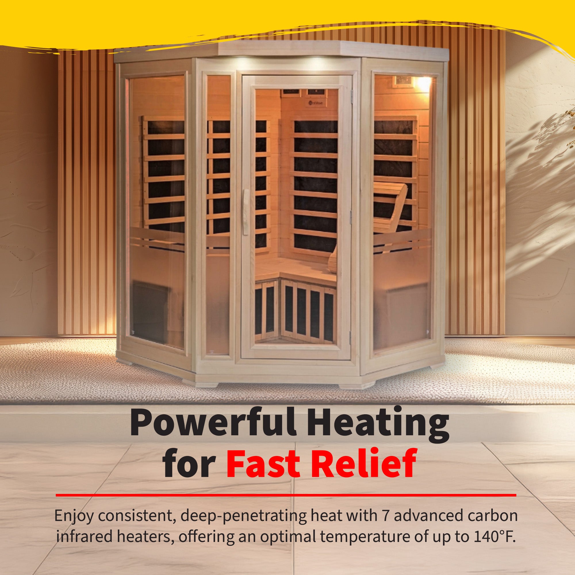 Sonoma 3 Per Hemlock Corner Sauna W/7 Carbon Heater