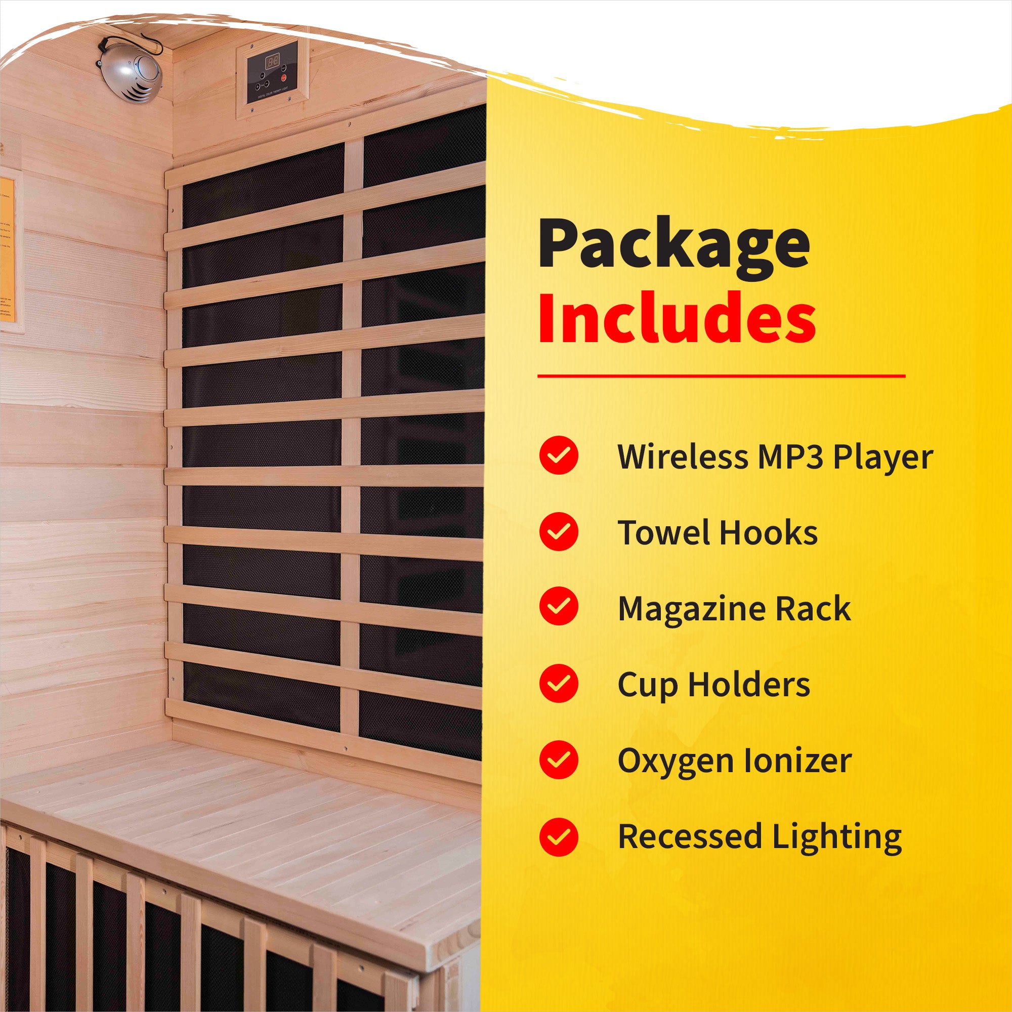 Sonoma 4-Person Hemlock Sauna With 9 Carbon Heaters