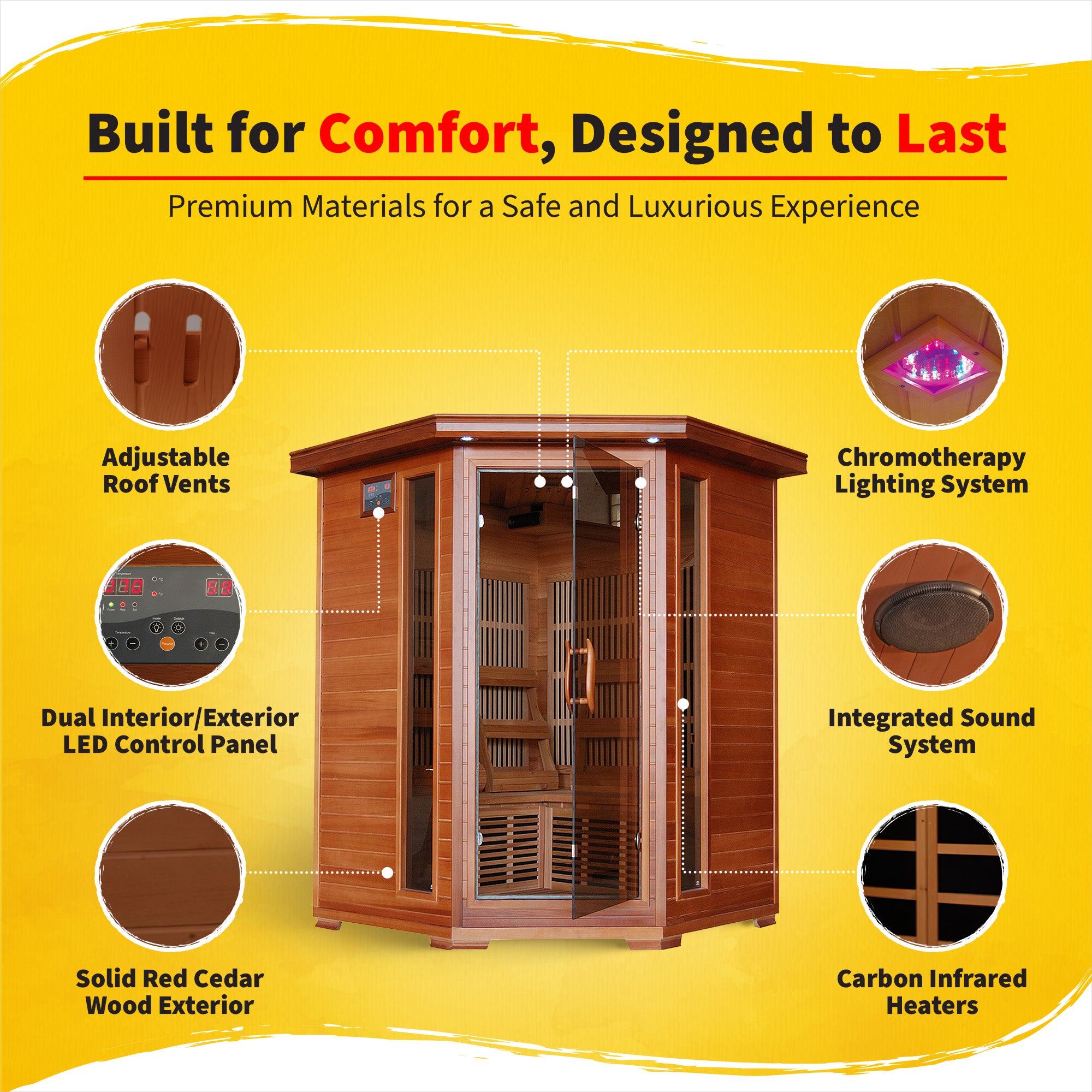 Hudson Bay 3-Person Cedar Corner Sauna