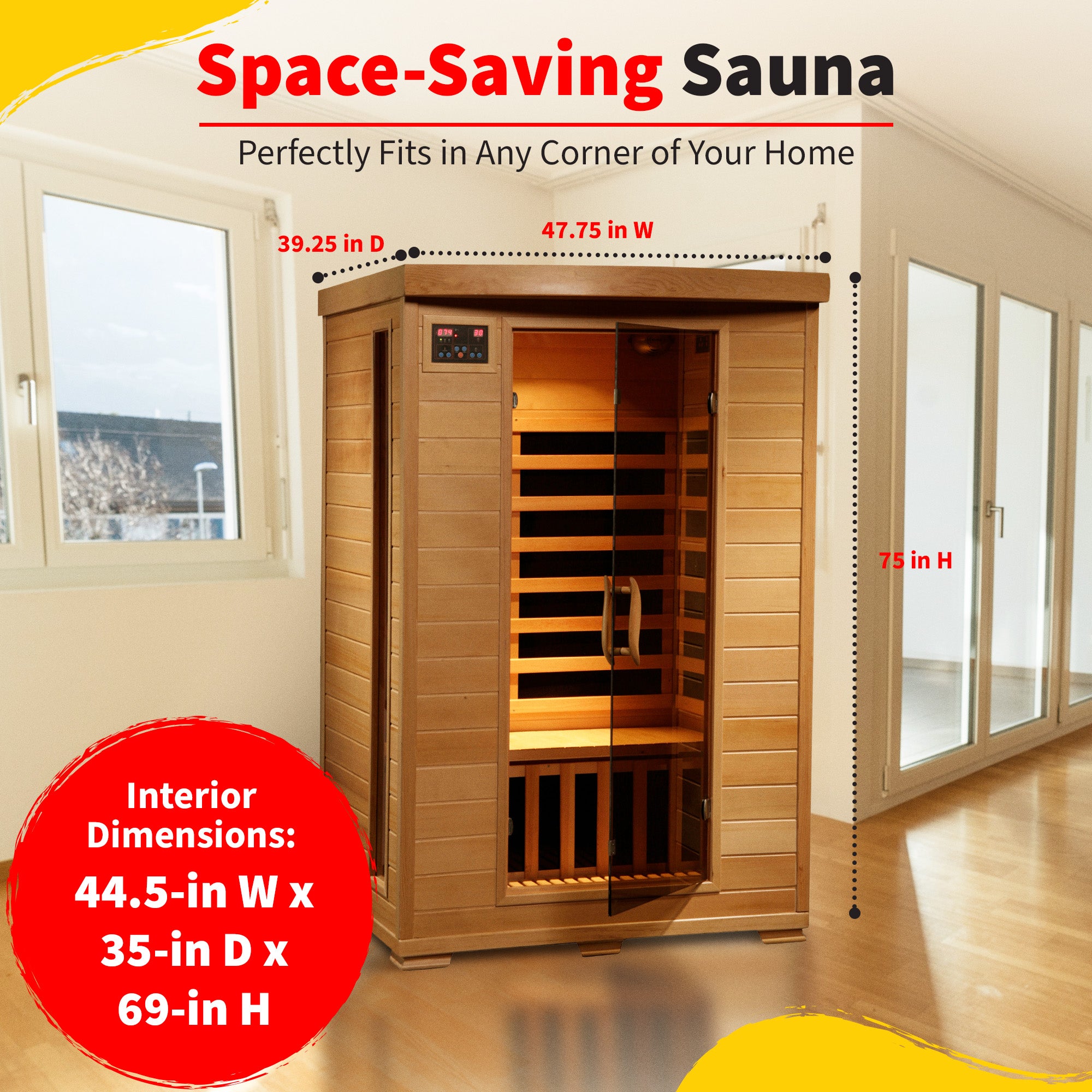 Coronado 2-Person Hemlock Deluxe Carbon Sauna