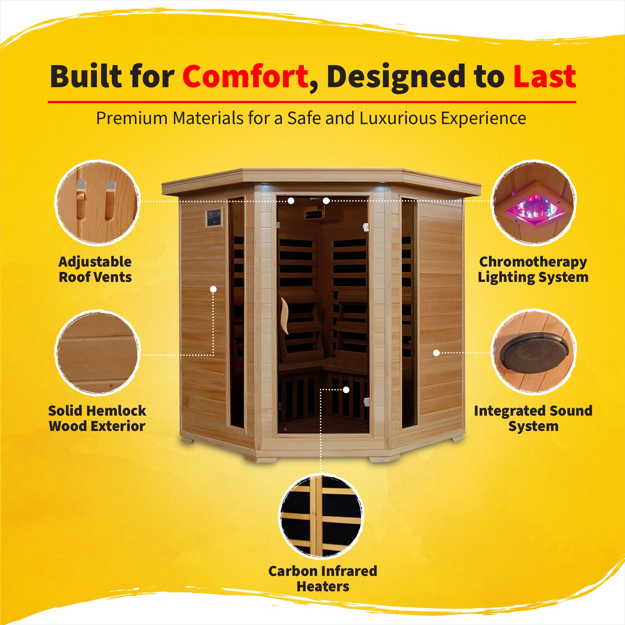 Tucson 4-Person Hemlock Corner Sauna