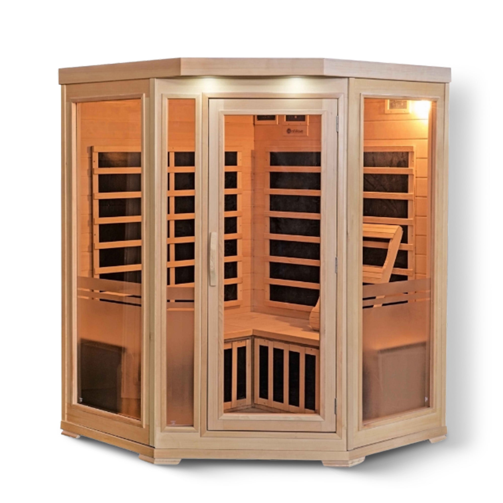 Sonoma 3 Per Hemlock Corner Sauna W/7 Carbon Heater